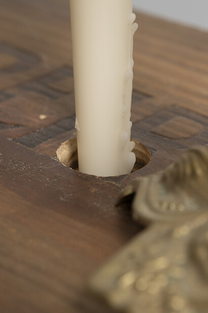 Arturo Comas, Untitled (candelabrum + ferreirinha) detail, 2026. Courtesy of Galeria Nave © Arturo Comas