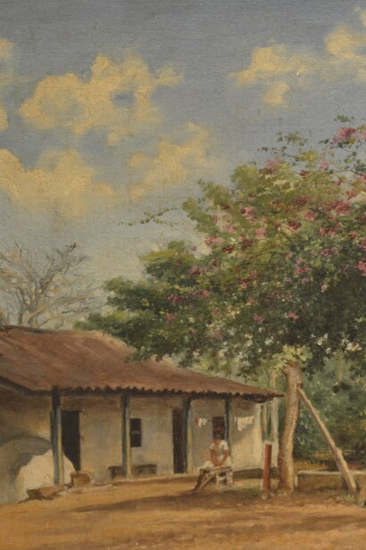 "Bouganvilea", óleo sobre lienzo, Tomás Povedano, s/f