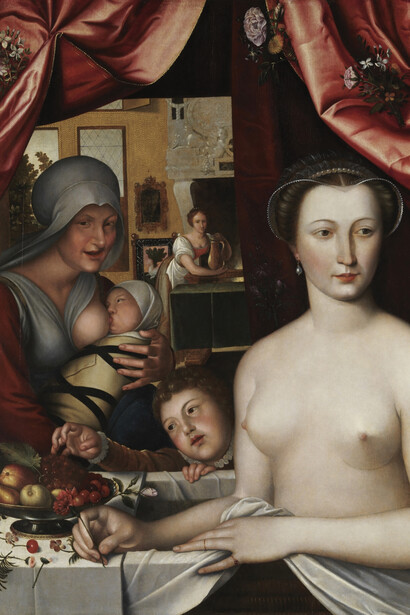 Taller de François Clouet, Mujer en el baño (¿Diana de Poitiers?) (detalle), hacia 1566. Cortesía del Museo del Prado