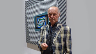 Ferruccio Gard bei der Ausstellungseinweihung in Cà Pesaro