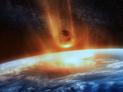 Meteorito ingresando a la atmósfera de la tierra