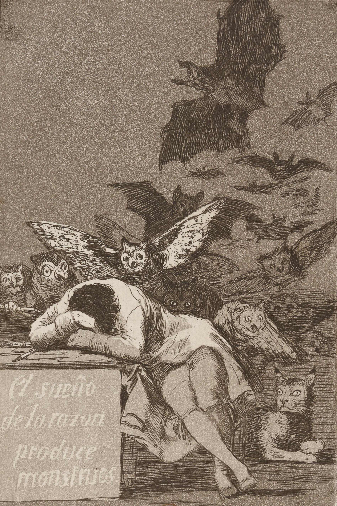 Francisco Goya, Caprices 43, Sommeil de la raison engendre des monstres, 1799, Eau-forte
© BnF