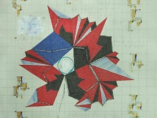 Li Wenguang, Potted Plant 4, 2013, Pen, acrylic, ink on rice paper, 185 x 98 cm