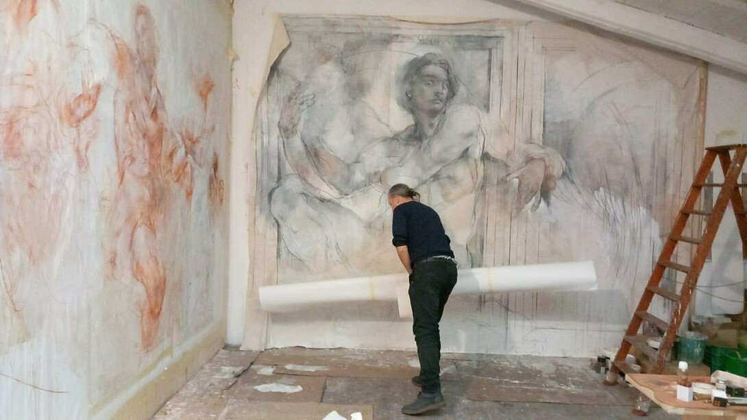 Stefano Reolon in his Studio. Courtesy of Spazio Biosfera