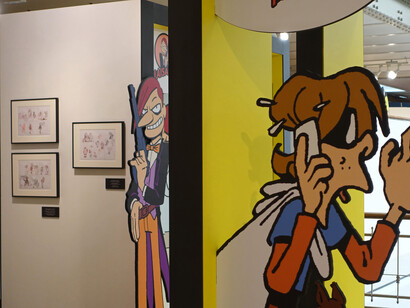 Imbattable ! Au-delà des cases, vue de l'exposition. Avec l'aimable autorisation du Musée de la Bande Dessinée
