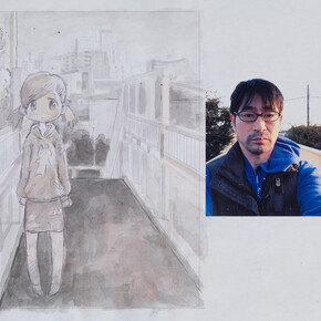 On a Pedestrian Overpass, 2016
Watercolor, pen and pencil on paper
21x29.7cm1⁄281/4 x1111/16 in
©2016 Mr./Kaikai Kiki Co., Ltd. All Rights Reserved. Courtesy Perrotin
