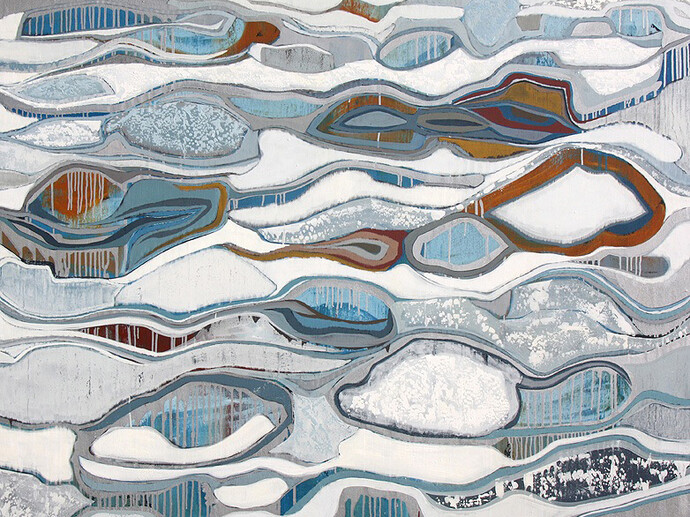 Chase Langford, Jura 3 (2014), Oil and metallic on canvas, 46 x 60 inches