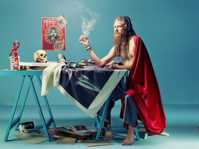 Picturesque Lux et Filum (San Gerolamo), rilettura fotografica di Caravaggio, 2014 