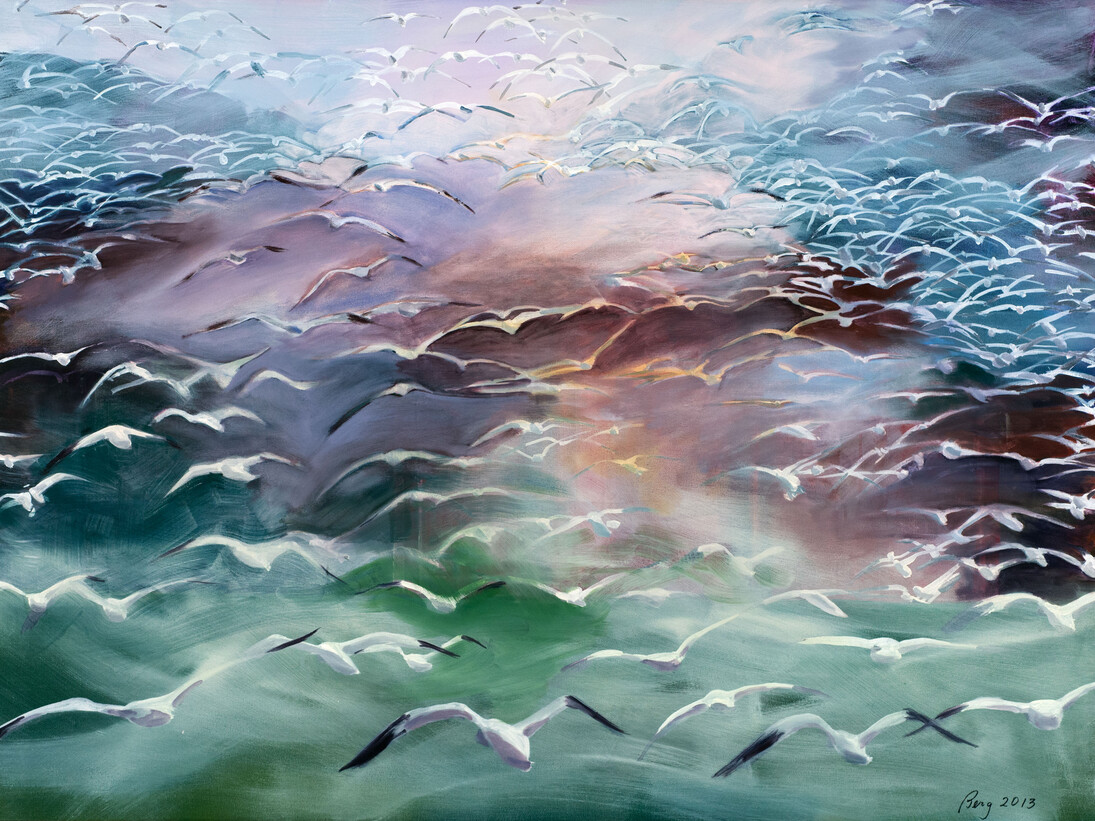 Susan Berg, Lift Off, 36" x 48", Oil on Canvas, Courtesy of Agora Gallery 