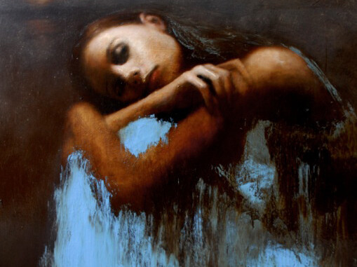 Mark Demsteader, Shelter (detail), oil on canvas, 60 in x 47 in