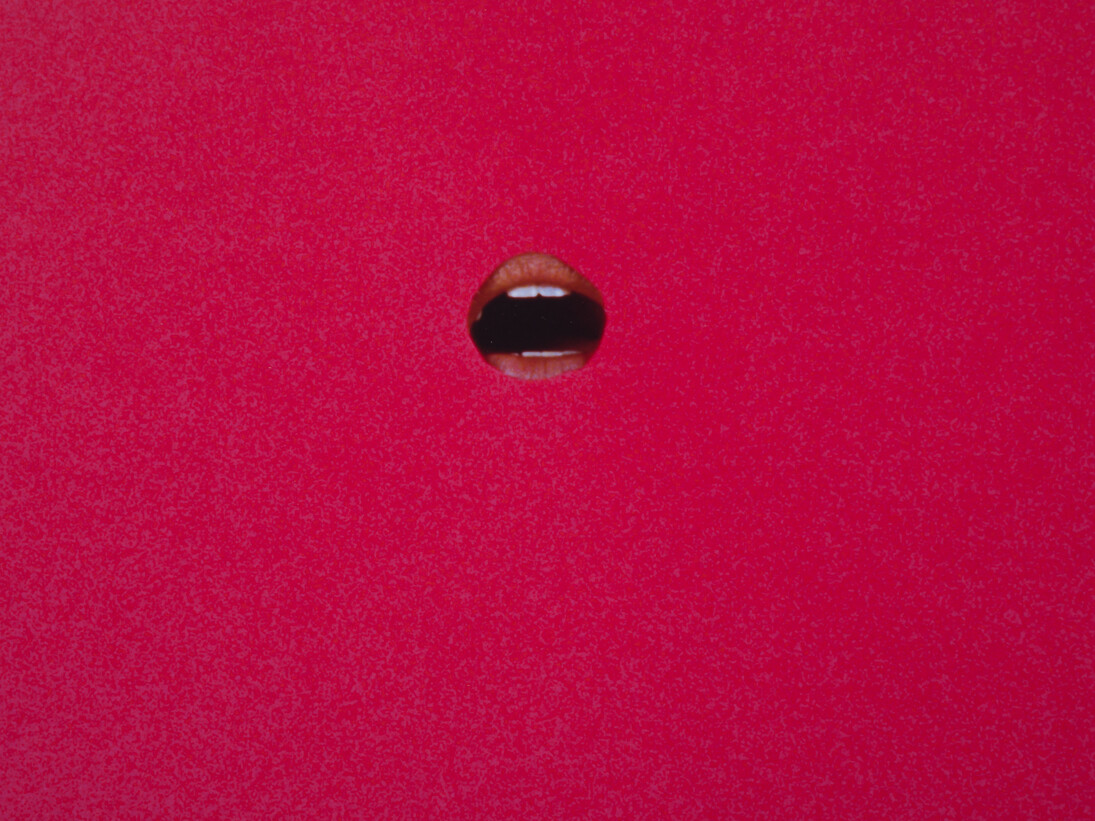 Gina Osterloh, detail of "Orifice and Color Field (Red)", 2014. Courtesy of the Artist, and François Ghebaly, Los Angeles.