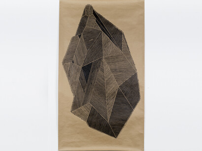 Naufus Ramírez-Figueroa, from the series Cuerpo Geometrico, 2013, woodcut print on craft and etching paper