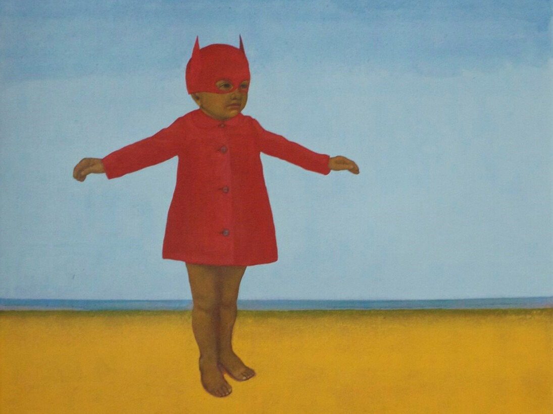 Inés Tolentino, "Disfraz de tarde", 2014, acrílico sobre canvas, 39" x 39"