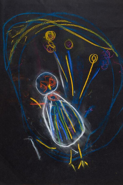 Feathery Friends (Nursery) by Jaanhavi Radha Krishna Gowda. 3rd Place