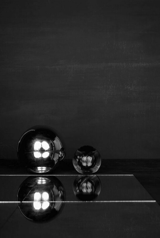 Sarah Jones, Cabinet (VI) (Two Spheres), 2014, framed c-type print from black and white negative, unframed: 60 x 48 cm - 23 5/8 x 18 7/8 inches, Copyright the artist. Courtesy Maureen Paley, London