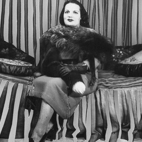 Yesmine Ben Khelil, Une femme (detail), un tigre et une cage (I) 2015, Mixed media, 12h x 27w cm, Vintage image sourced from Beit el Bennani, courtesy of the artist and Selma Feriani Gallery