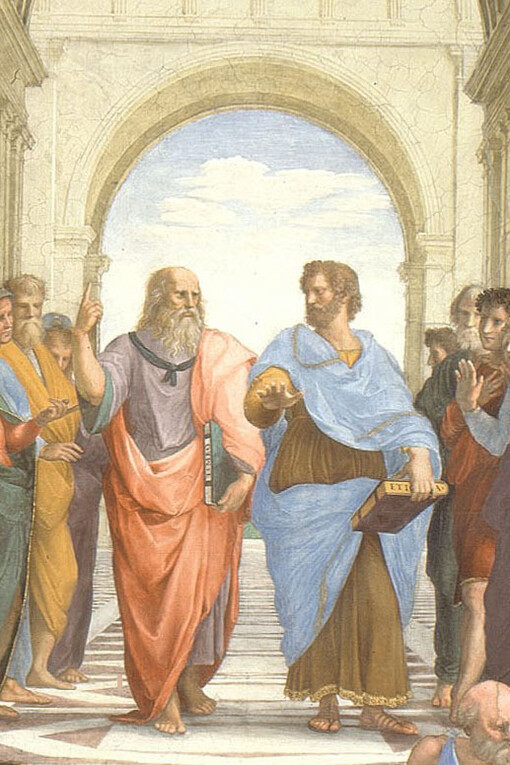 Rafael Sanzio, Escuela de Atenas (1509-1511, detalle). Palacio Apostólico, Ciudad del Vaticano