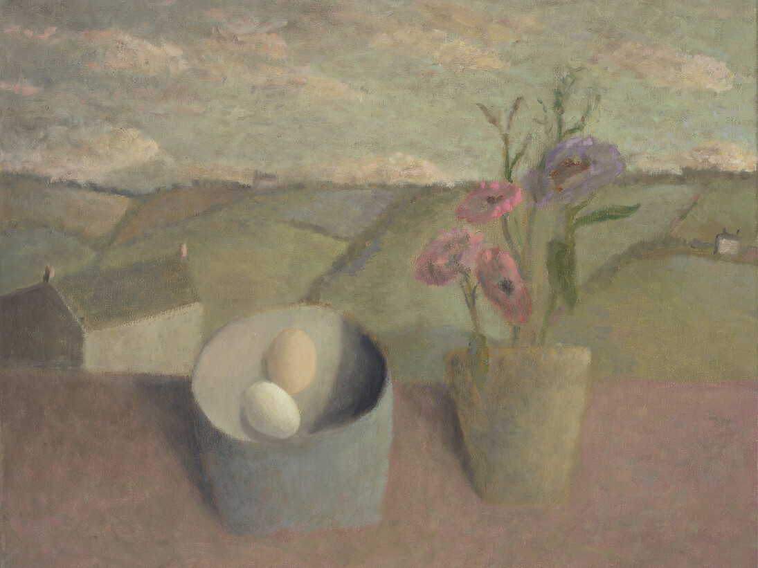 Nicholas Turner, Cornish Landscape with Flowers, 14 x 18 inches, Oil on linen