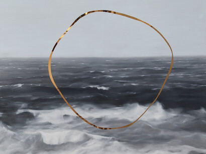 Gao Weigang, Struggler 5, 2015, Oil on stainless steel, 150 x 190 x 5 cm / 59 1/16 x 74 3/4 x 2 inches, Courtesy Galerie Perrotin