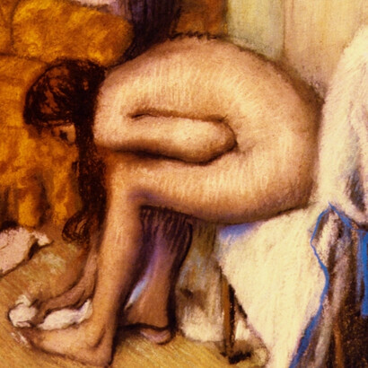 Edgar Degas, "Donna che si asciuga il piede", dettaglio, 1886. Museo d'Orsay, Parigi, Francia