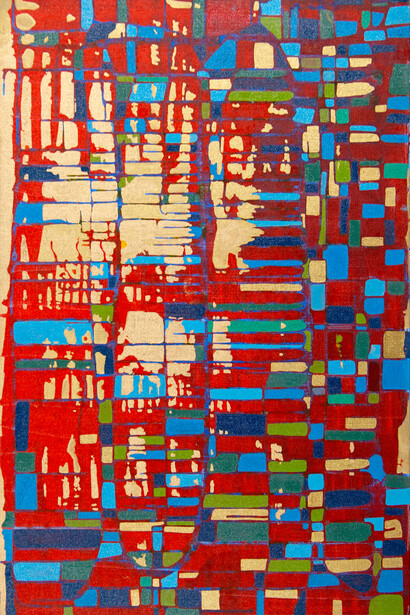 Hunter Biden, St. Thomas, 2020, mixed media on canvas, 36 x 24 in. Courtesy of Georges Bergès Gallery