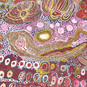 Wingu Tingima, Minyma tjuta (Seven sisters) (detalle), 2006. Cortesía de Denver Art Museum