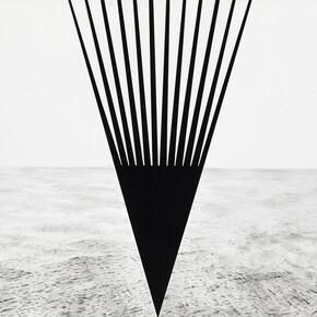 Debra Barrera, Sea to Space / Tanegashima, 2014, graphite and coal on paper, 20 1/8” x 29”, Courtesy of the artist and Moody Gallery, Houston, Texas