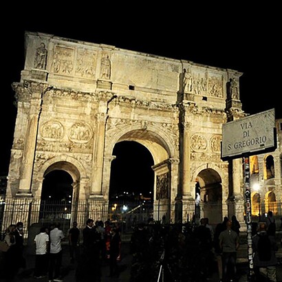 La nuova illuminazione dell'Arco di Costantino
