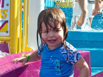 Children love to play in the water on a cruise