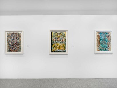 Alfonso Ossorio and Nandor Fodor, The search for the beloved, exhibition view. Courtesy of Michael Rosenfeld Gallery 