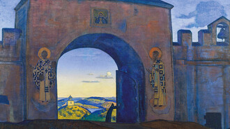 Nicholas Roerich, Y estamos abriendo las puertas (serie «Sancta», 1922), Museo Nicholas Roerich, Moscú