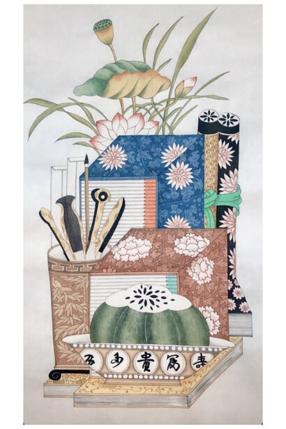 Hyunmee Kim, Chaekgeori 3, 25.5x14 inches. Courtesy of Kate Oh Gallery