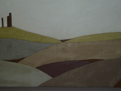 Loovan, Espoir vallonné, Pigment in Concrete, 35.5" x 43.5"