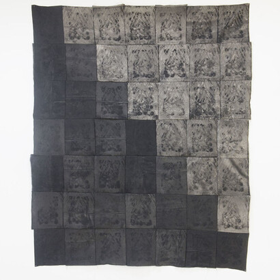 Asger Dybvad Larsen, Pressure of paint tray paintings, 2015 (2)