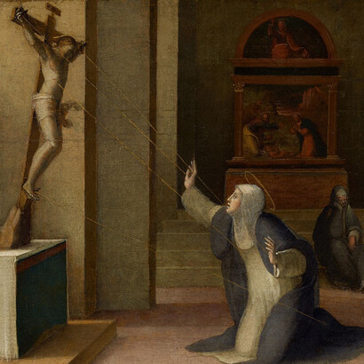 Domenico Beccafumi; Estigmatización de santa Catalina, s. XVI, (detalle)
