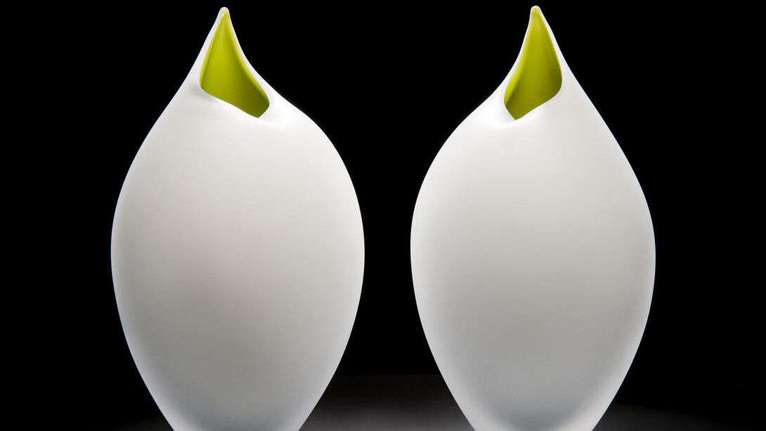 Bruce Marks, White and Yellow Birds, 30cm H, 2013