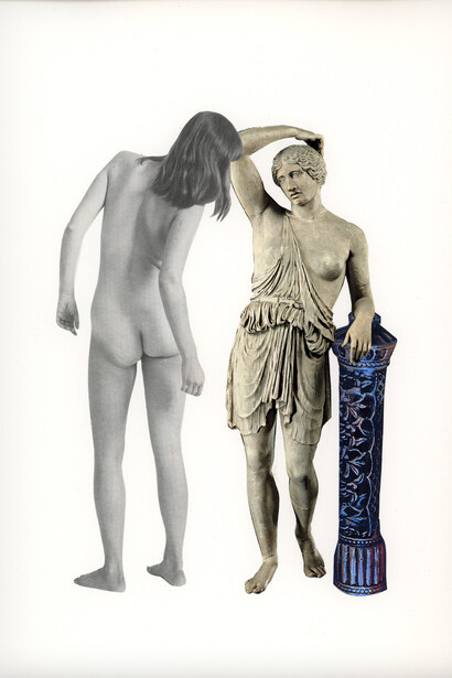 Luciana Pinchiero,
Contrapposto - Beauty As Verb Series (detail), 2023.
Collage on paper,
15 x 11 in. Courtesy of the artist and Praxis