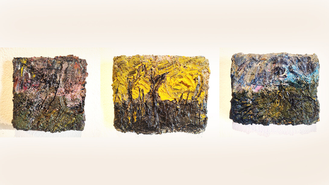 Andrés Ramírez; Se cae el cielo, 2023, pintura. Foto cortesía del Museo de Arte Costarricense