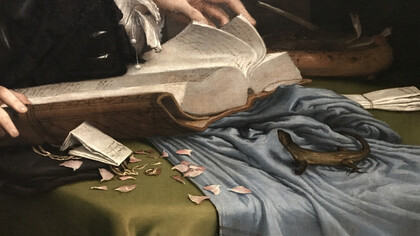 Lorenzo Lotto, Ritratto di gentiluomo di Casa Rovero, particolare