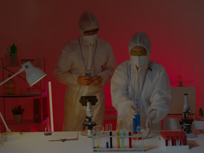 Amidst the scientific marvels of a state-of-the-art laboratory, two diligent researchers are diligently exploring the intricacies of molecular biology, advancing the frontiers of gene therapy, and unlocking the potential of cell-based therapies