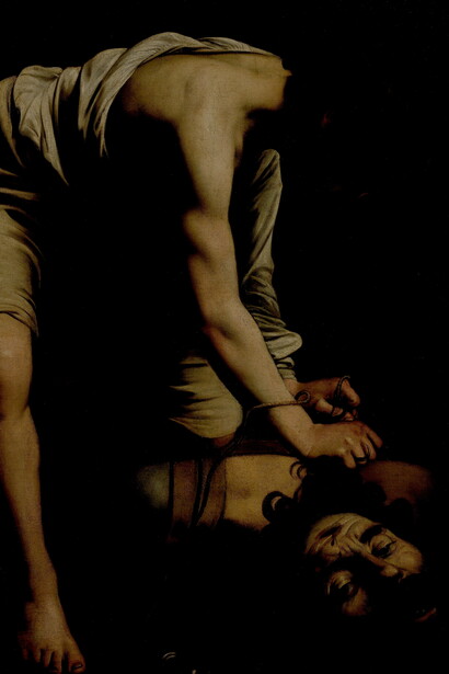 David y Goliat según Caravaggio