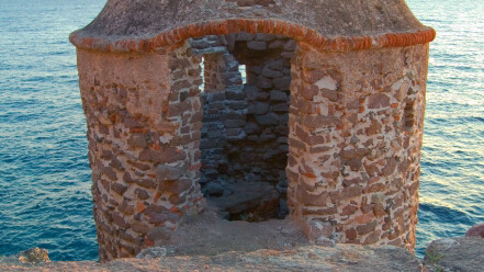Abandoned guard tower at Capraia