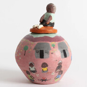 Hermannsburg Potters, Dawn Ngala Wheeler, My family at Lilla, 2025. Courtesy of Arthouse Gallery 