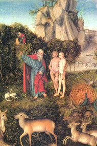 Lucas Cranach Il Vecchio, Il Giardino dell'Eden, 1530, Staatliche Kunstsammlungen Dresden, Germania