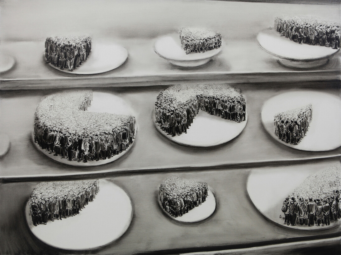 Lu Chao, Cake shop, 2015, oil on canvas, 121 x 91 cm