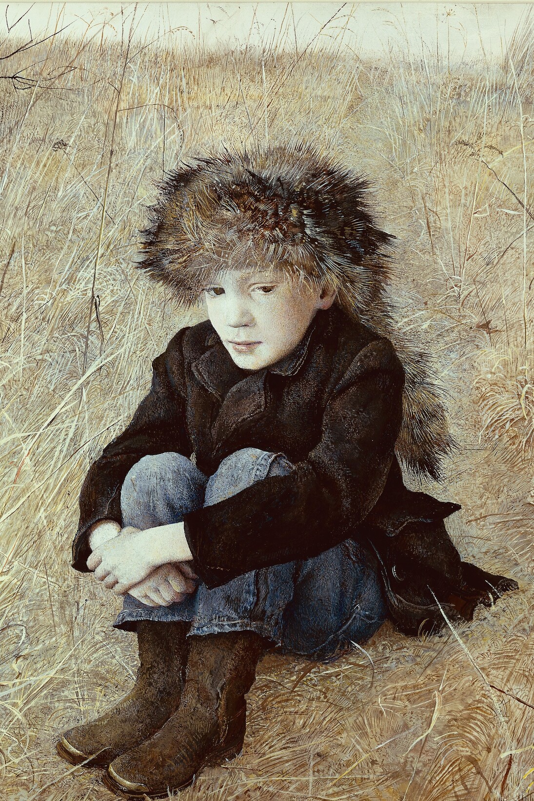 Andrew Wyeth. Lejanía. 1952. Pincel seco sobre papel. 34,92 x 54,61 cm. © Andrew Wyeth 