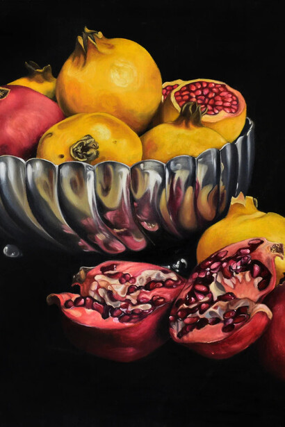 Pedro Diego Alvarado-Rivera, Reflejos de granadas (Reflections of pomegranates), 2024. Courtesy of Ruiz-Healy Art Gallery