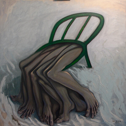 Ala Bashir, Resolution, oil on canvas, 120 x 120 cm