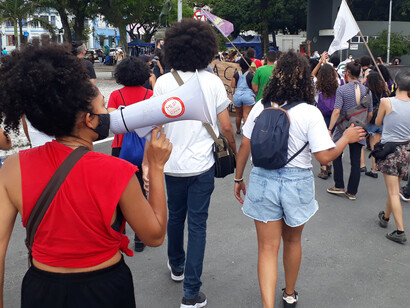 Epistemologias do Sul e pensamento abissal ajudam a compreender a marginalização de vozes como a de Marielle. Fotos do ato do dia da consciência negra em Florianopolis, 21 de novembro de 2020