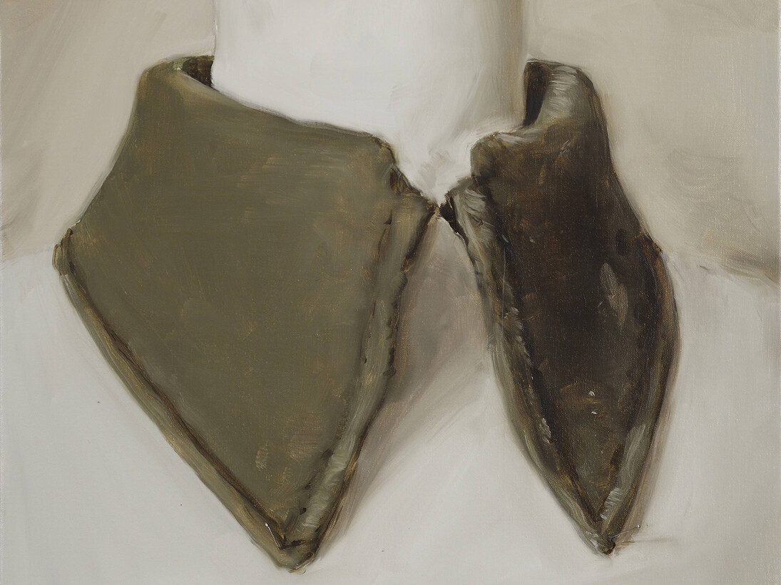 Michaël Borremans, The Swan, 2006, huile sur toile, 40 x 50 cm, Courtesy Zeno X Gallery, Antwerp. Photo Peter Cox